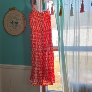 J. Crew Orange and Pink shell print  Dress